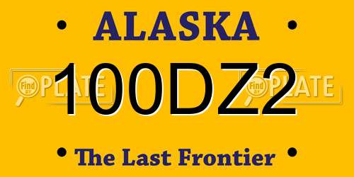 100DZ2 Alaska License Plate