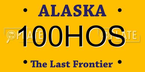 100HOS Alaska License Plate