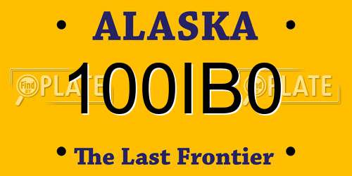100IB0 Alaska License Plate
