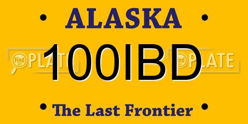 100IBD Alaska License Plate