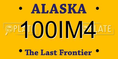 100IM4 Alaska License Plate