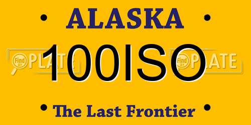 100ISO Alaska License Plate