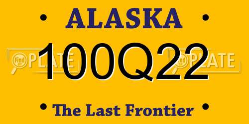 100Q22 Alaska License Plate