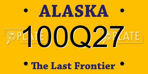 100Q27 Alaska License Plate