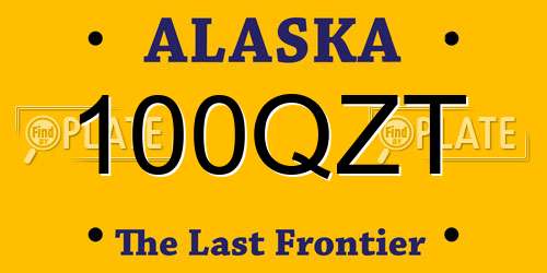 100QZT Alaska License Plate