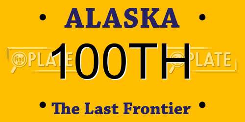 100TH Alaska License Plate
