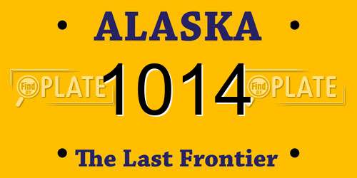 1014 Alaska License Plate