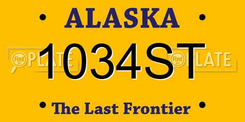 1034ST Alaska License Plate