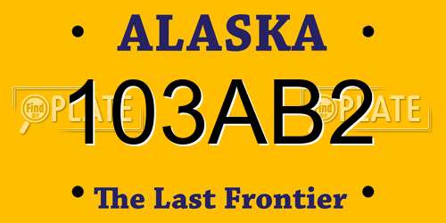 103AB2 Alaska License Plate