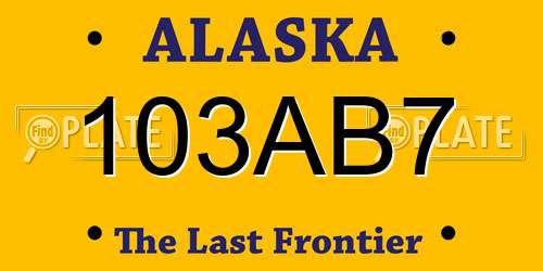 103AB7 Alaska License Plate