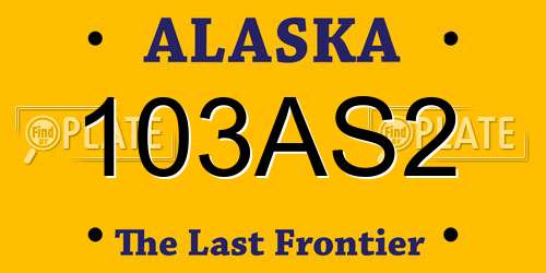 103AS2 Alaska License Plate