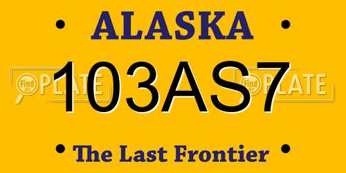 103AS7 Alaska License Plate