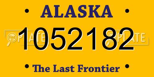 1052182 Alaska License Plate
