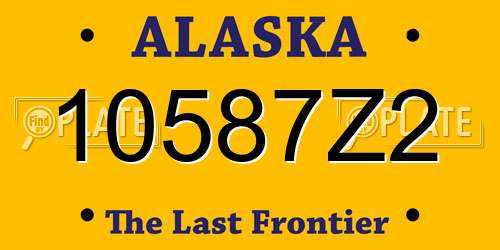 10587Z2 Alaska License Plate