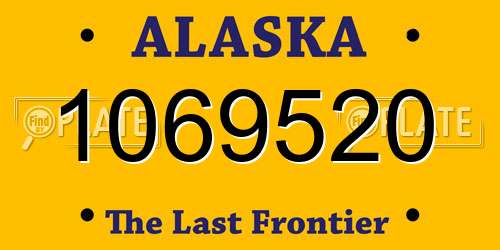 1069520 Alaska License Plate