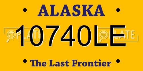10740LE Alaska License Plate