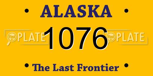 1076 Alaska License Plate