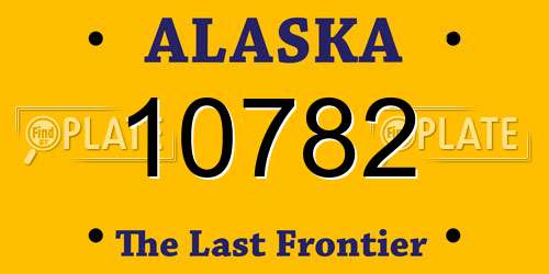 10782 Alaska License Plate
