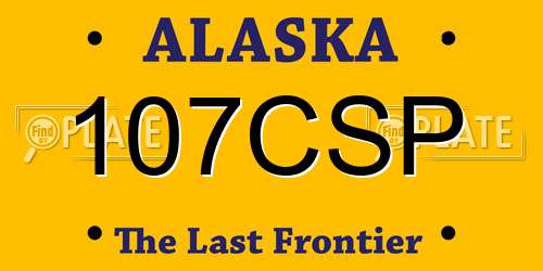 107CSP Alaska License Plate