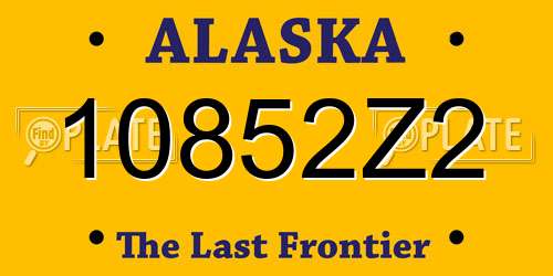 10852Z2 Alaska License Plate