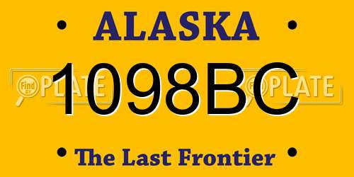 1098BC Alaska License Plate