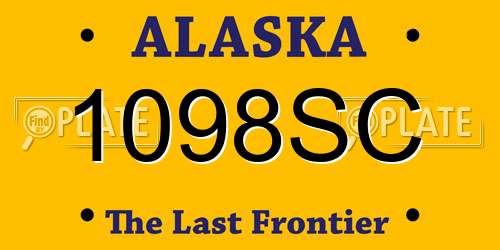 1098SC Alaska License Plate