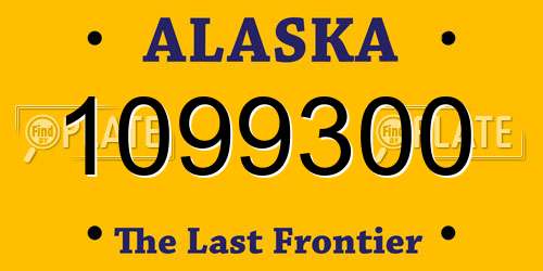 1099300 Alaska License Plate