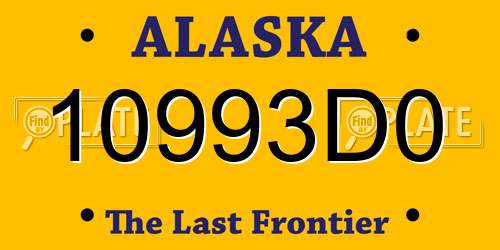 10993D0 Alaska License Plate