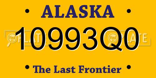 10993Q0 Alaska License Plate