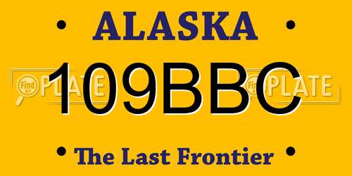 109BBC Alaska License Plate