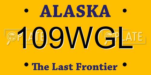 109WGL Alaska License Plate