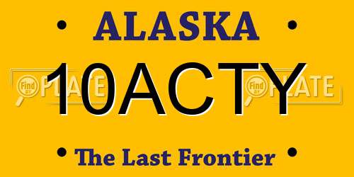 10ACTY Alaska License Plate