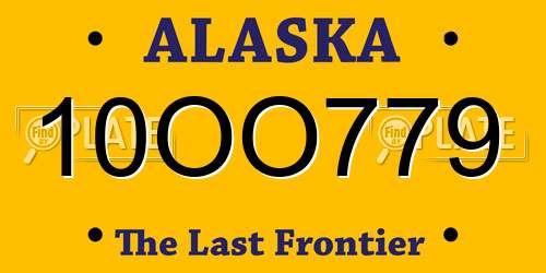 10OO779 Alaska License Plate