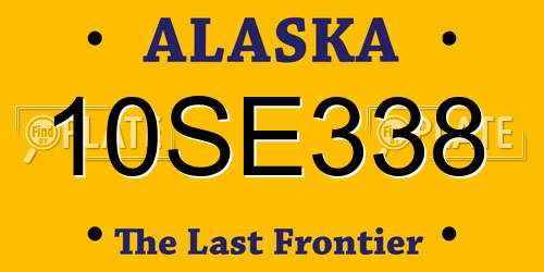 10SE338 Alaska License Plate