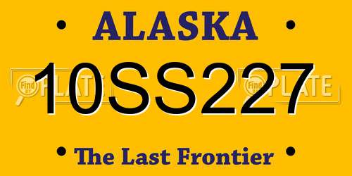 10SS227 Alaska License Plate