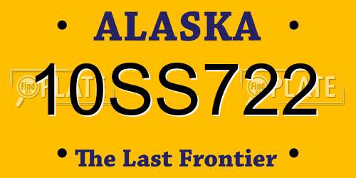 10SS722 Alaska License Plate