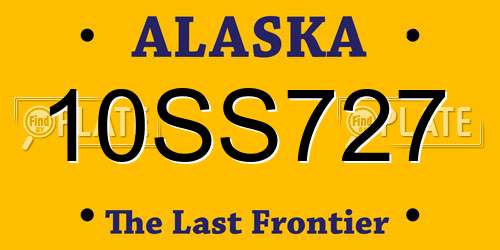 10SS727 Alaska License Plate