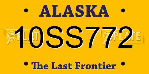 10SS772 Alaska License Plate