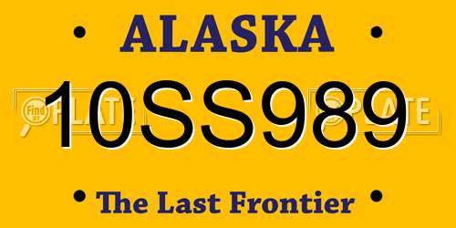 10SS989 Alaska License Plate
