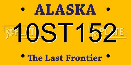 10ST152 Alaska License Plate
