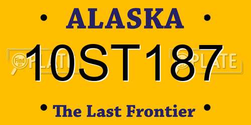 10ST187 Alaska License Plate