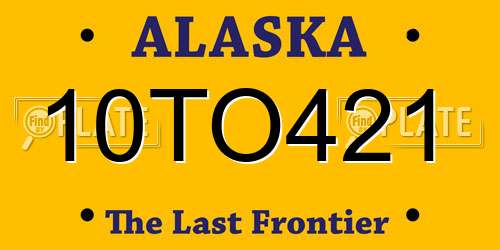10TO421 Alaska License Plate