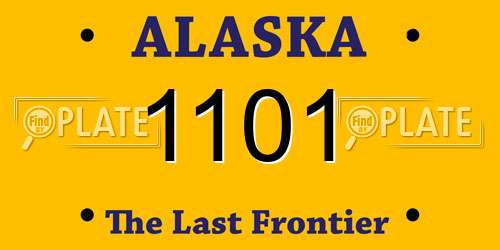 1101 Alaska License Plate