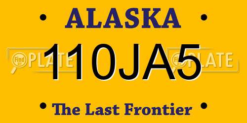 110JA5 Alaska License Plate