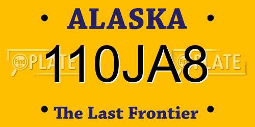110JA8 Alaska License Plate