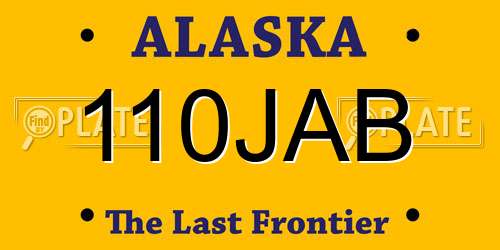 110JAB Alaska License Plate
