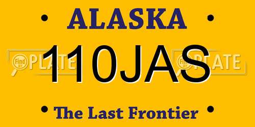 110JAS Alaska License Plate