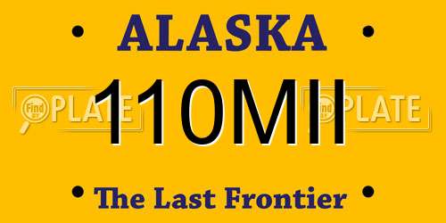 110MII Alaska License Plate