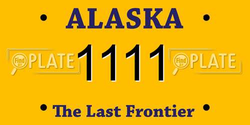 1111 Alaska License Plate