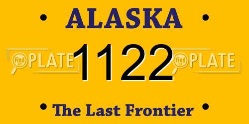 1122 Alaska License Plate